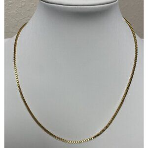 Vintage Monet Gold-tone 15” Box Chain Necklace Signed